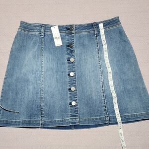 New York & Company Blue Denim Mini Skirt